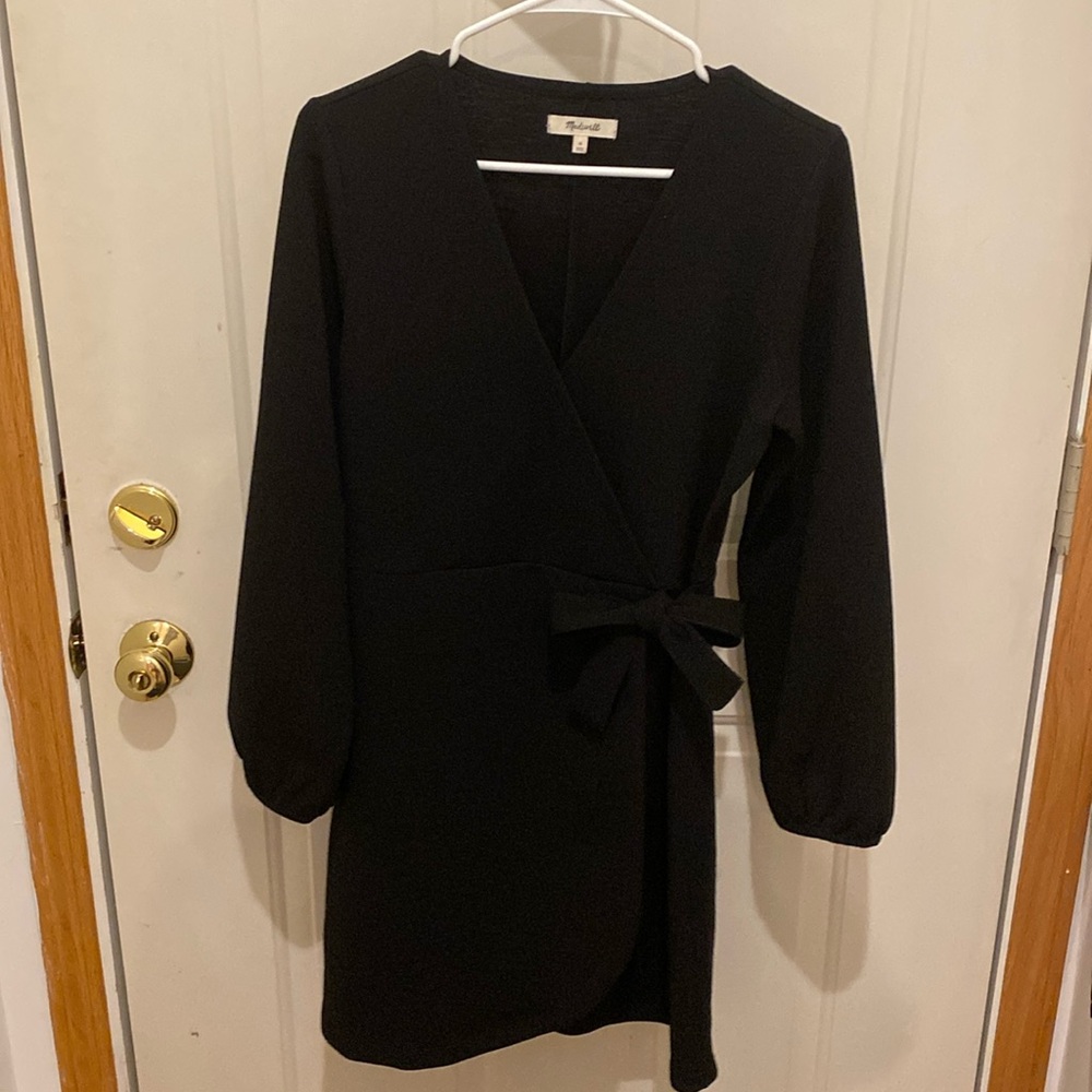 Black Long Sleeve Wrap Dress from Madewell